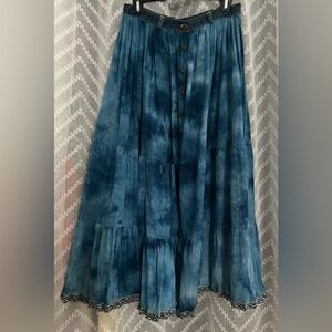 St. John's Bay Tie-Dye Blue Maxi Skirt